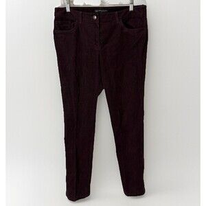 Brooks Brothers Women’s 10 Straight Leg Pants Burgundy Red Corduroy Natalie Fit
